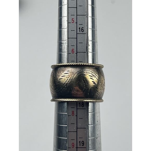 MSW Sterling Silver Band Ring Engraved Floral Size 7 Thailand - Picture 10 of 12